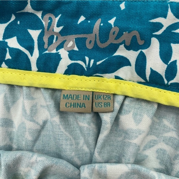 Boden Turquoise Floral print skirt size 8 - Picture 2 of 10
